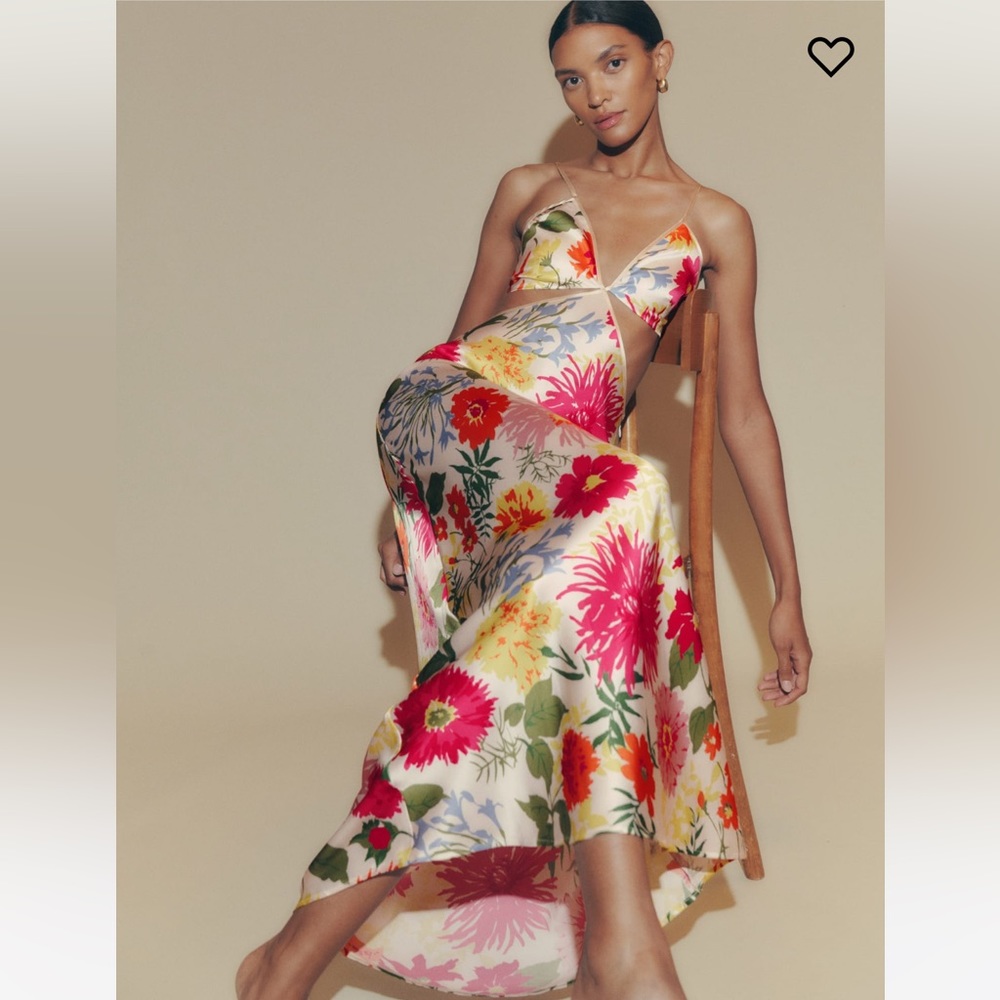 Reformation Poppies Silk Dress